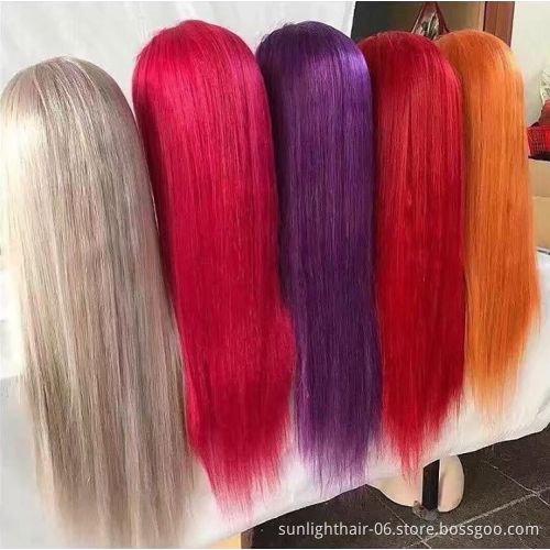 Sunlight Brazilian raw unprocessed virgin hair Wigs Pre Plucked Hair Line with Baby Hair 13*4HD Lace Frontal wigs